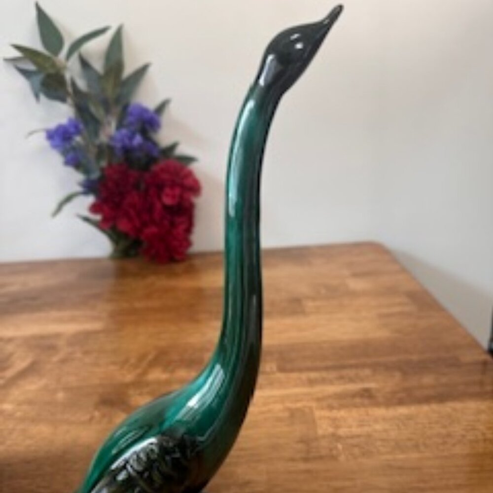 Vintage Evangeline Pottery Goose Figurine Canadian Studio Art Pottery Glazed‎